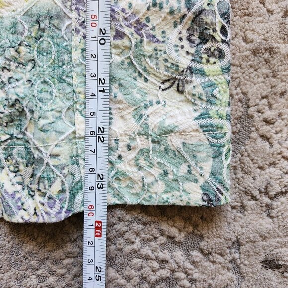 Joni B Size Small Jacket Pastel Green Purple Yellow Embroidered Button Up - Picture 5 of 6